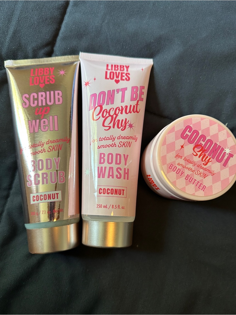 Coconut Body Wash, Scrub & Butter Trio - Pink